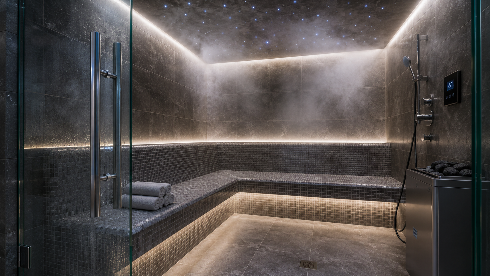 Steam room interior